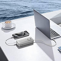 Повербанк Baseus Free2Pull Power Bank with Retractable Cable 20000 mAh 65W Silver, фото 9