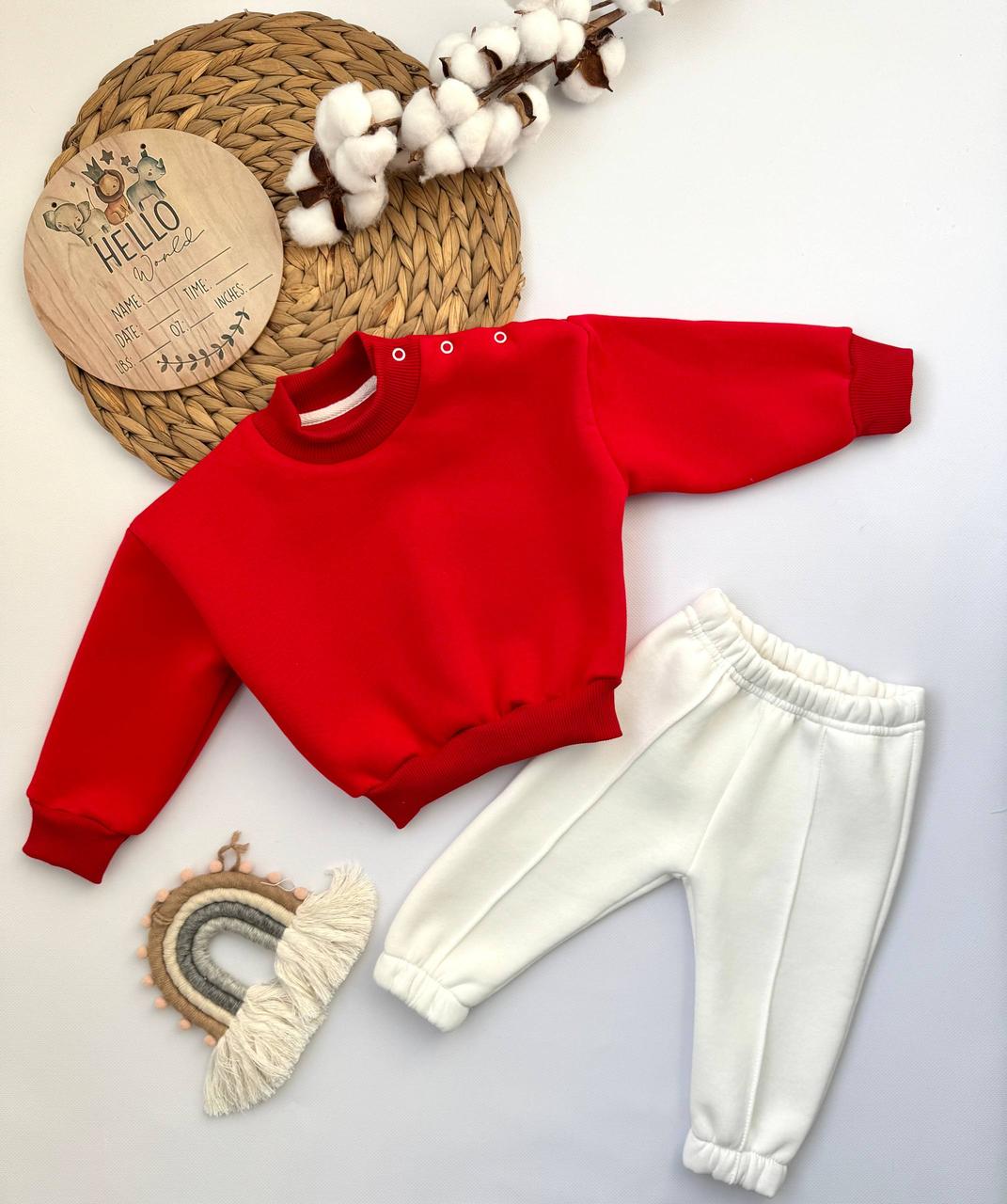 Дитячій комплект для новонароджених малюків теплий кофта та штанці, фото 1