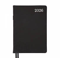 Щоденник А5 Leo Planner датований 2026 "City", тверда обкладинка, чорний, 368 сторінок