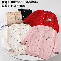 Кофта дитяча в'язана на ґудзиках із камінням на дівчинку 110-150 см (2 л) "MARI" купити гуртом в Одесі на 7 км