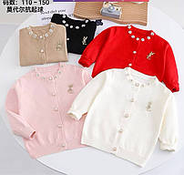 Кофта дитяча в'язана на ґудзиках на дівчинку 110-150 см (3кв) "MARI" купити гуртом в Одесі на 7км