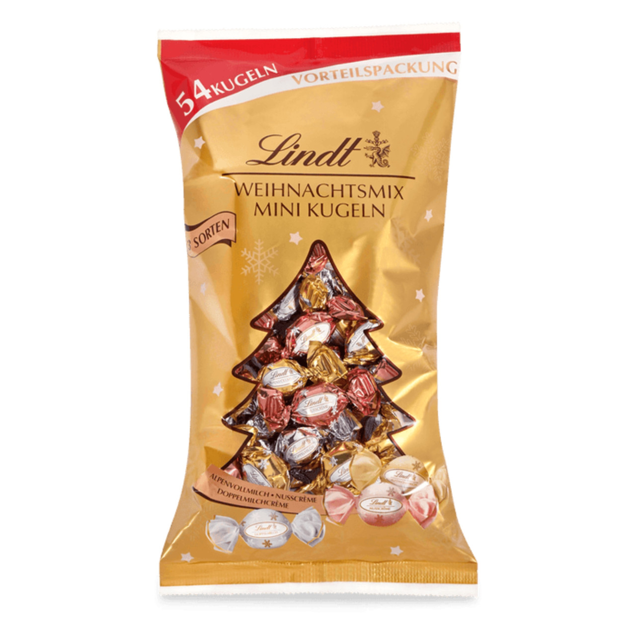 Шоколадні цукерки Lindt Weihnachtsmix Kugeln, новорічні асорті 260 г., фото 1