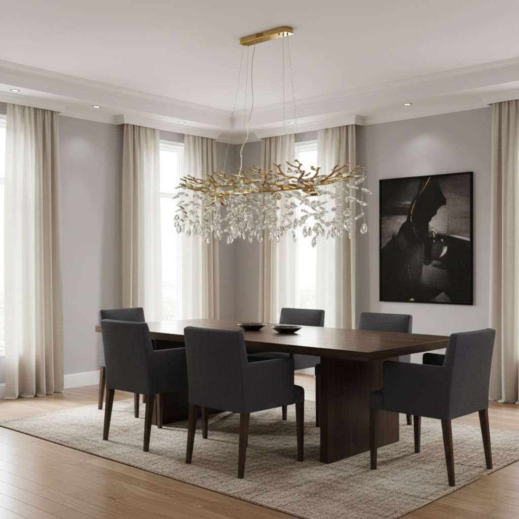 Вишукана люстра «Ветві» 8076-L100 D GD, фото 1