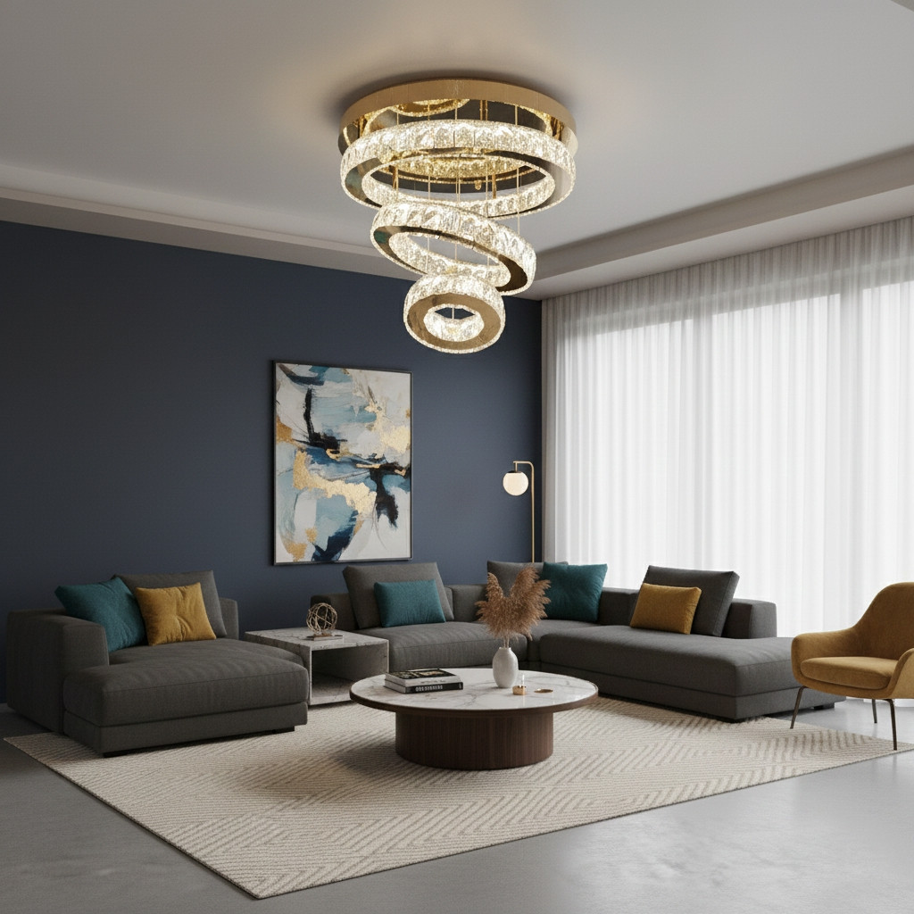 Стельова кришталева яскрава люстра 7201-6AD, фото 1