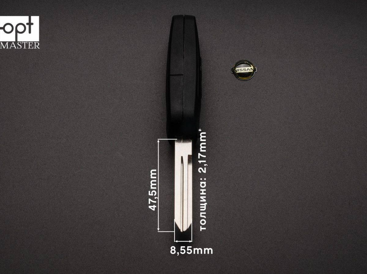 Заготовка NISSAN викидний ключ 2 кнопки (корпус), фото 1