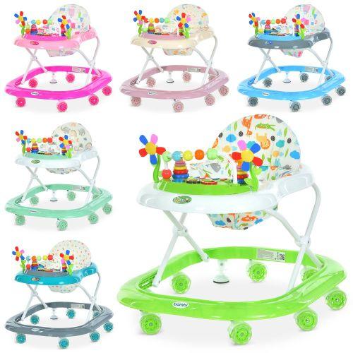 Ходунки, колеса 8 шт.(6см), регул. висота, 6 кольорів, муз., світло, бат. (6шт), фото 1