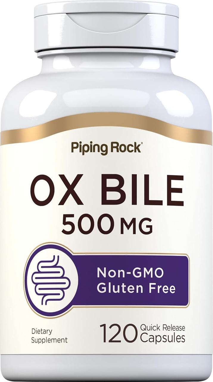 Ензими (Жовч бика) Piping Rock Ox Bile Supplement 500 мг 120 капс.
