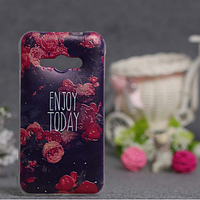 Силіконовий чохол для Samsung Galaxy J1 Ace моделі j110 з картинкою Квіти enjoy