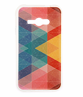 Силіконовий бампер для Samsung Galaxy J1 Ace моделі j110 з картинкою Старі ромбики