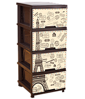 Комод пластиковий Алеана Париж коричневий