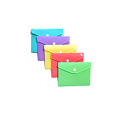 Папка А7 на кнопці, 180 мкм, фактура "глянець", пастельне асорті, Optima О31358