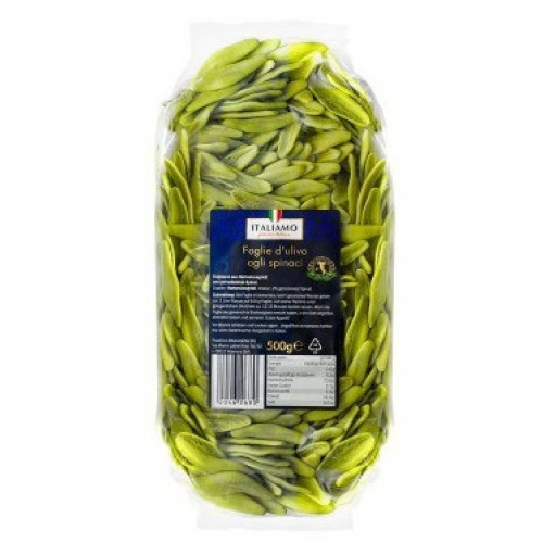 Макарони «листя» Italiamo Foglie Spinaci зі шпинатом, Італія 500 гр.