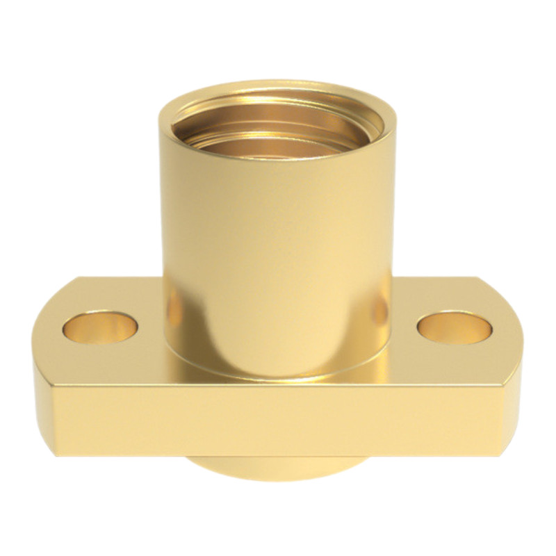 Гайка на T8 ходовий гвинт Z-осі 3Д-принтера, 1-західна, Крок 2 мм, Латунь, Прямокутна / Ходова гайка, фото 1