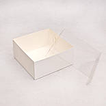 Коробка для солодощів біла з прозорою кришкою 17х17х8 см, фото 2