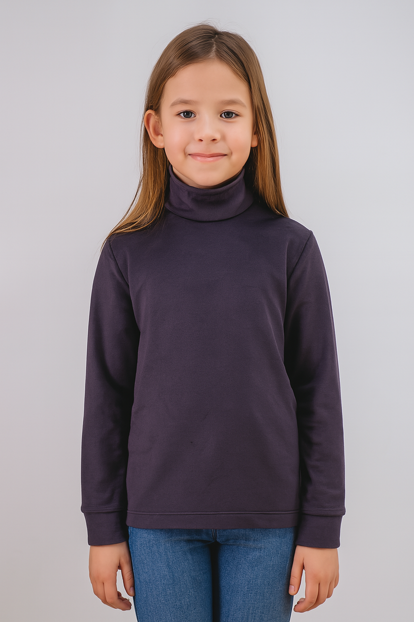 Тепла підліткова велюрова водолазка на хутрі для дівчинки, фото 1