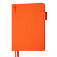 Щоденник А5 Leo Planner датований 2026 “Binario”, м’який, помаранчевий, 368 сторінок
