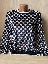 Блуза LIDA  ошатна з принтом горох синього зі сріблом кольору