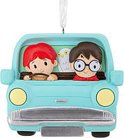 Новорічна іграшка на ялинку. Рон і Гаррі Поттер в літаючій машині (Hallmark ornaments Ron & Harry Potter in Flying Card)