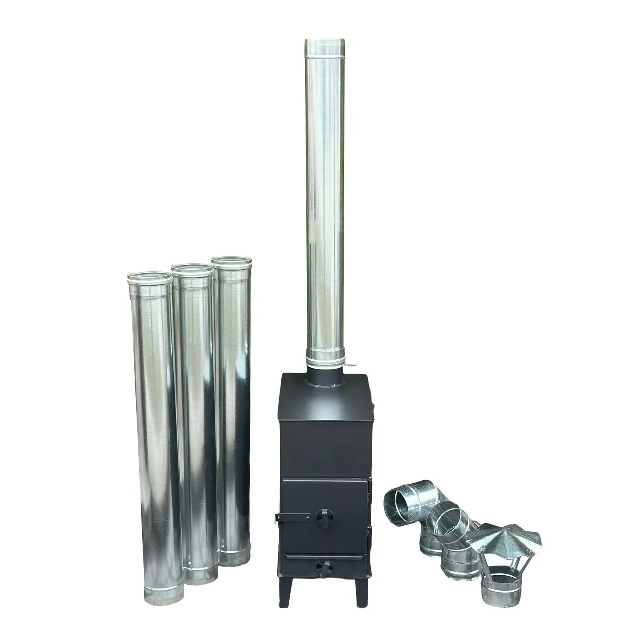 Буржуйка для будинку, піч буржуйка 4 мм, Піч-буржуйка BP/6-ВС_D120 4мм з оцинкованим димарем D120