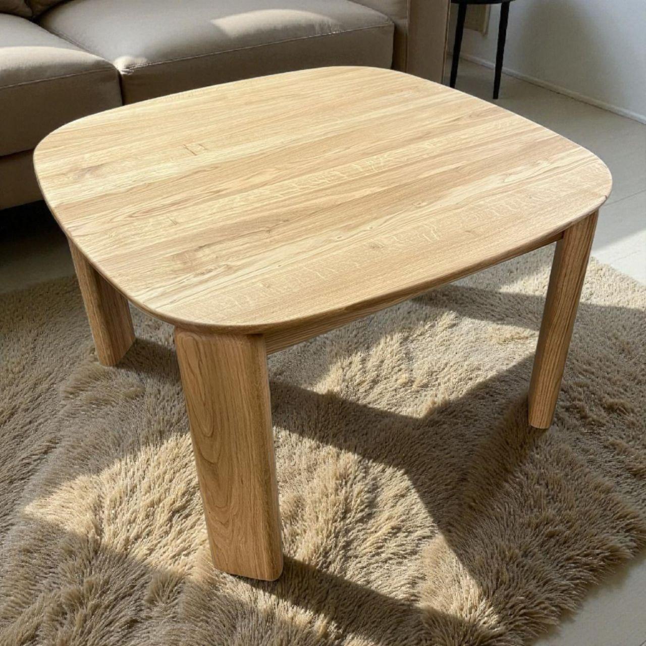 Журнальний стіл дерев’яний Робі сучасний маленький заокругленний кавовий з масиву дерева журнальні столики в кімнату