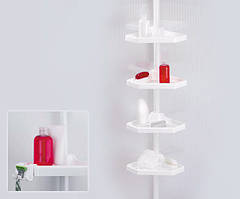 Полиця у ванну кутова на пластиковій трубі — розпірці