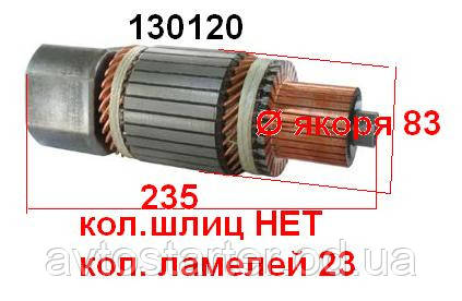 Якір (ротор) для стартера Bosch ATLAS COPCO CLAAS DAF IVECO KASSBOHRER MAN Mercedes-Benz NEOPLAN VOLVO