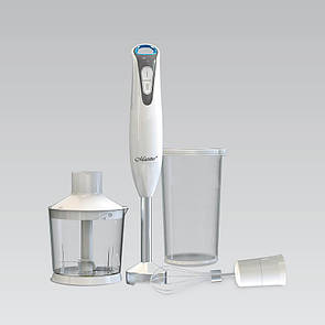 Заглибний блендер Maestro MR-565 3в1 400 Вт, мірна склянка 600 мл, 2 швидкості, імпульсний режим, віночок, подрібнювач