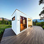 Sauna mit holzbefeuertem Kessel von Thermowood Production. Fotos, Videos