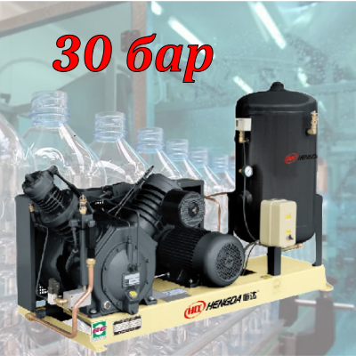 Поршневий компресор Hengda 36WH-1.0/30C 30 бар, 11 кВт для видування ПЕТ тари, фото 1