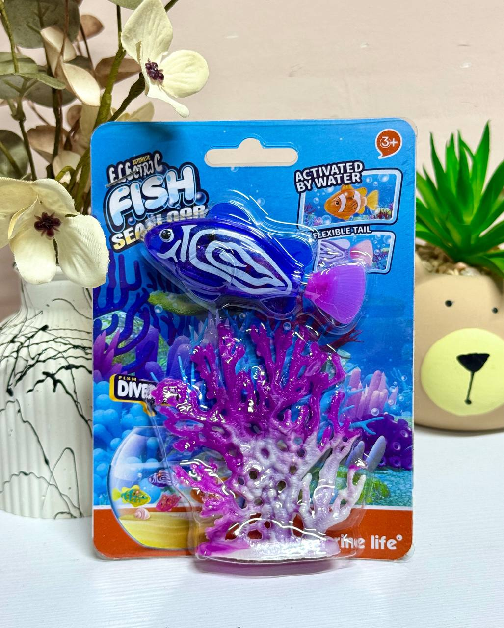 Водоплавна іграшка Роборибка CY 02 на батарейках, рухає хвостом, для акваріума Синя, фото 1