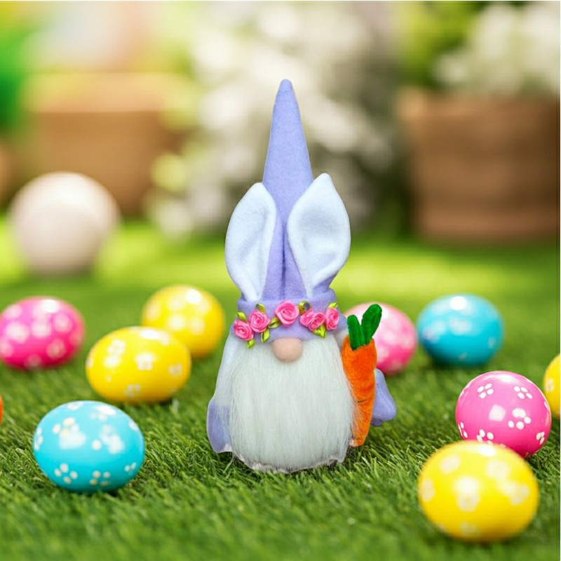 Великодній декор для дому Гном ліловий 27см, фото 1