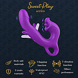 Вібратор для точки G та клітора з функцією лизання Erospace Sweet Play G-Spot Vibrator With Clitoral Licking & Flapping A17, фото 2