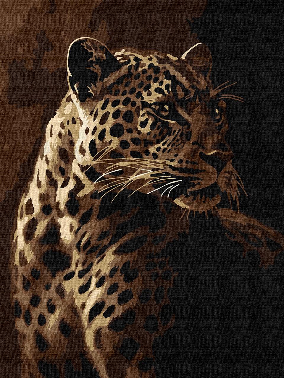 Картина за номерами Погляд леопарда тварини 30*40 см Ідейка KHO 6668, фото 1