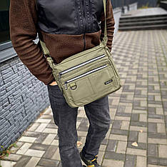 Зелена чоловіча сумка барсетка-месенджер через плече VERDANT