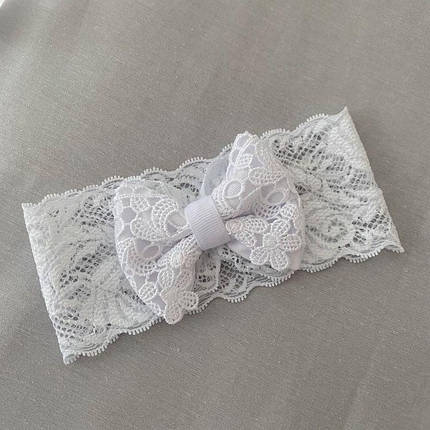 Біле платтячко на хрестини для дівчинки з довгим рукавом з мереживом і повязкою для немовлят 56 62 68 74 80, фото 3