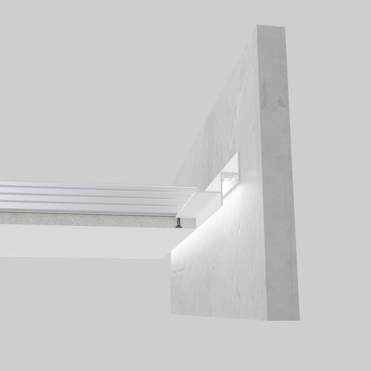 Профіль тіньового шва алюмінієвий з LED- підсвіткою ACT-14/9 білий