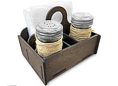 Підставка для спецій, серветок, зубочисток для ресторану (№5) коричнева