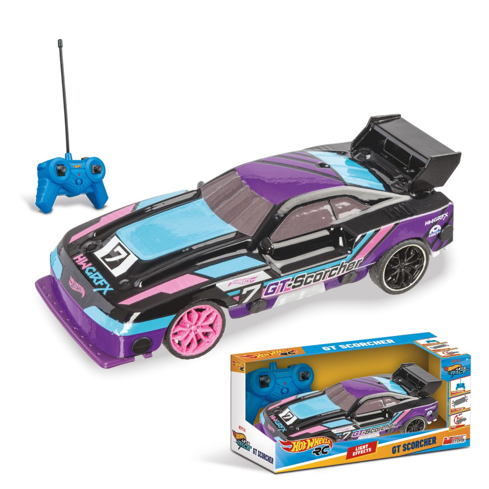 Машинка на радіокеруванні Hot Wheels (27MHz, 19см, світло, корпус не б'ється, гумові колеса, на батарейці) 63822, фото 1