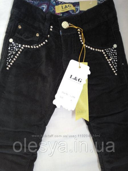 Теплі штани дитячі мікровельветові штани на дівчинку розмір 4 роки, фото 1