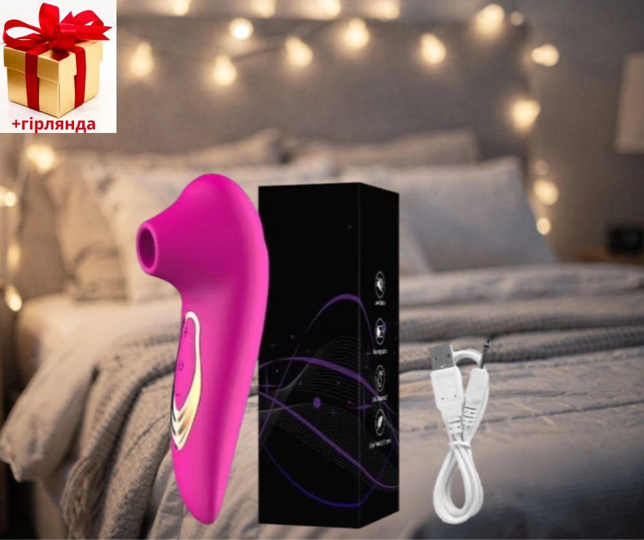 Вібратор WOW Вакуумний кліторальний стимулятор масажер вібро кліторальний вібратор pink, фото 1