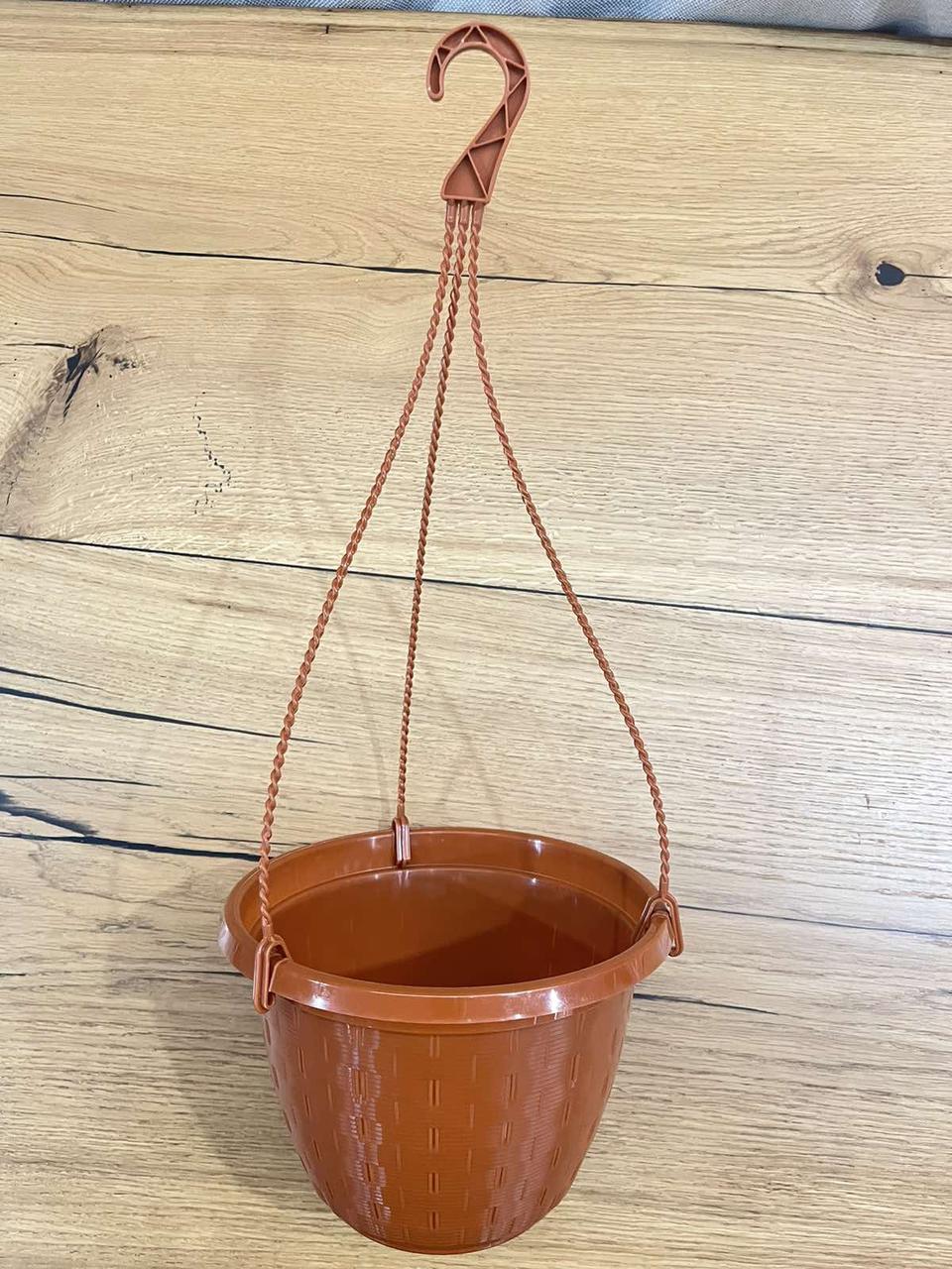 Підвісний горщик із гачком 3,5 л 23 ✖ 13.8  терракот  Украина 3.7 л діаметр 23 х 13.8, фото 1