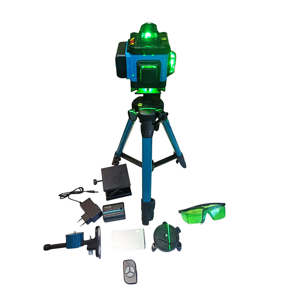 Лазерний рівень DOMOTEC 16 ліній 360° зі штативом — нівелір для точного монтажу, фото 1