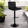 Барний стілець зі спинкою Bonro B-0106 велюр чорний з чорною основою з регулюванням висоти для бару, ресторану, кухні, фото 8