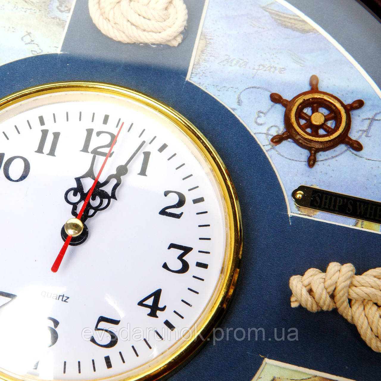 Часы с морской тематикой в виде штурвала 009KB - фото 3 - id-p62382066