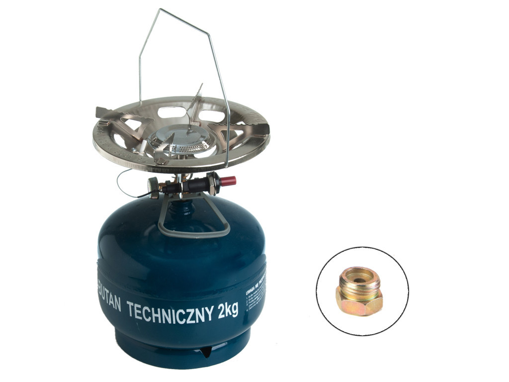 Газовий балон металевий GZWM SA 4,8 л із п'єзопідпалом портативний побутовий туристичний балон для газових плит пальників