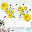 Інтер'єрна наклейка на стіну Жовті квіти 2 аркуші, самоклейні 3d-наклейки на стіну, фото 4
