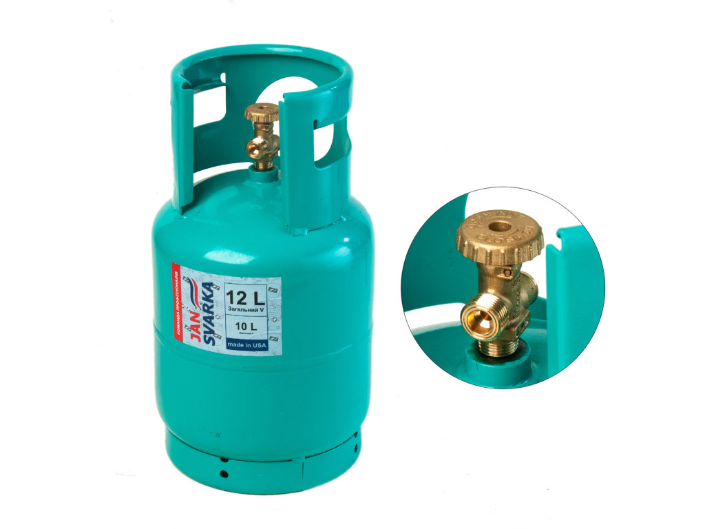 Газовий балон металевий 12 л для кемпінгу туризму побутового використання переносний пропан-бутан туристичний контейнер
