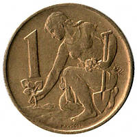 Монета Чехословаччини 1 крона 1961-90 рр