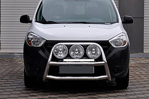 Кенгурятник WT022 (нерж.) для Dacia Dokker 2013-2022 рр