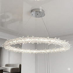 Підвісна люстра кришталева розсип Artlight 55W до 12 м² колір Хром 2053/1CCH